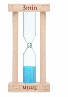 Logo trade promotional products picture of: Wooden sand timer 3 minutes