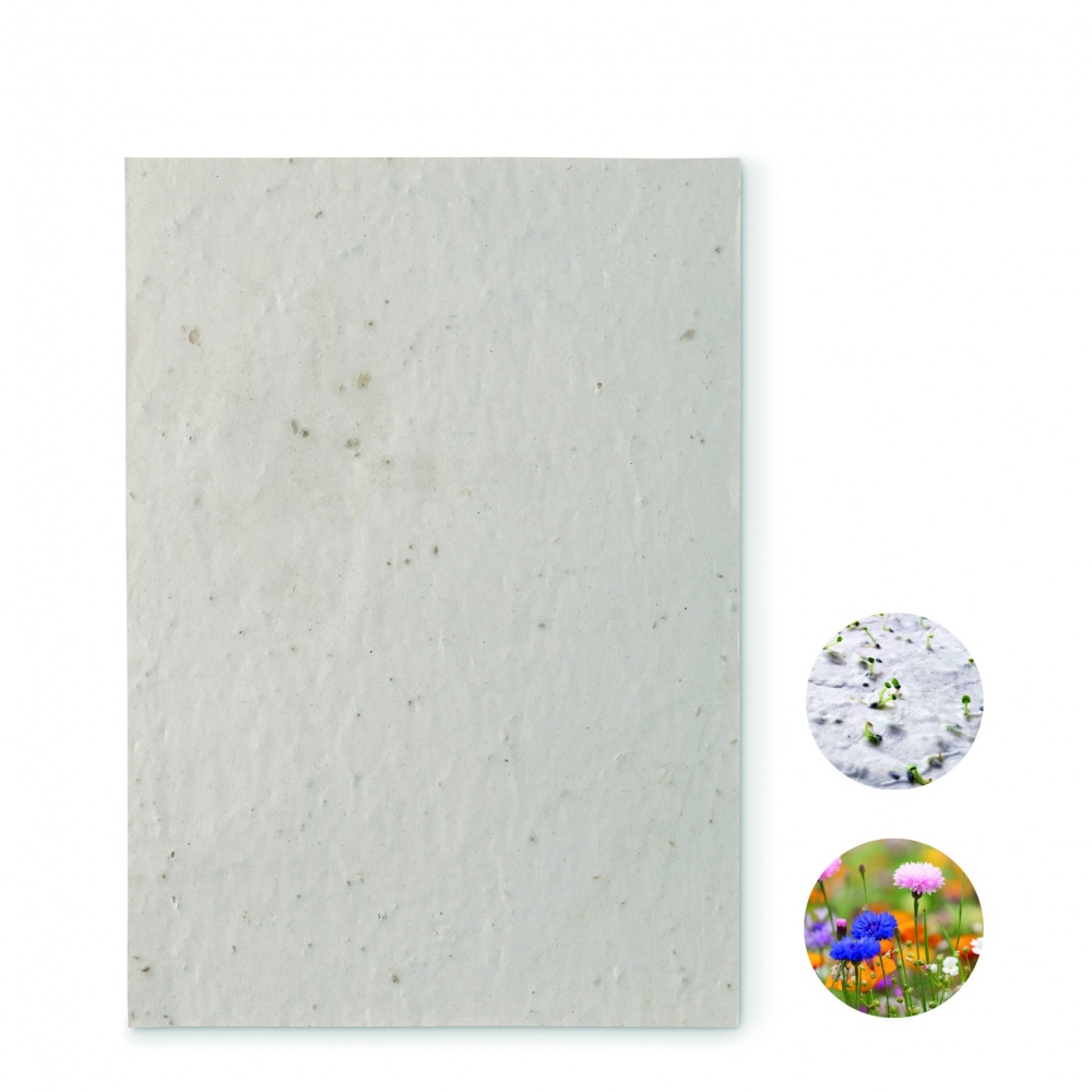 Logo trade promotional merchandise picture of: A5 wildflower seed paper sheet