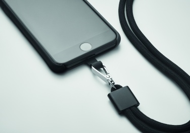 Logo trade promotional giveaways picture of: RPET Phone holder lanyard