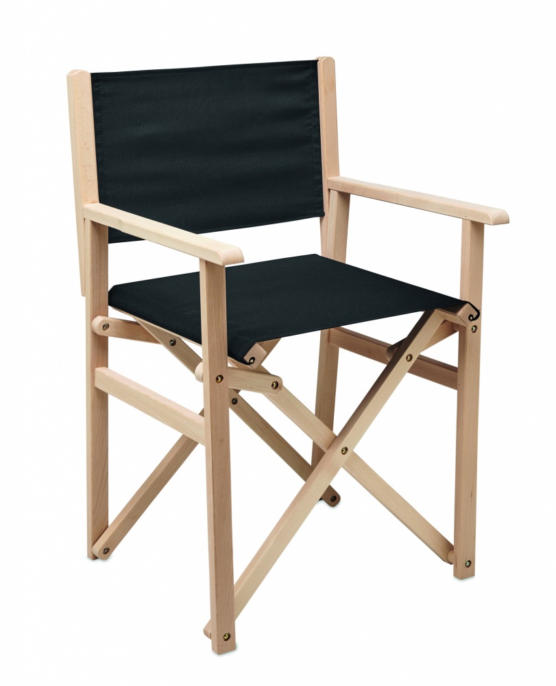 Logo trade advertising products image of: Foldable wooden beach chair
