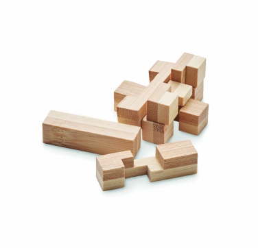 Logo trade corporate gifts image of: Bamboo brain teaser puzzle