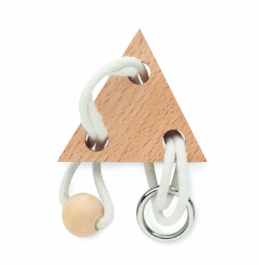 Logo trade promotional gifts picture of: Wooden brain teaser triangle