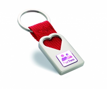 Logo trade promotional item photo of: Heart metal key ring Kemi