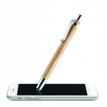Logo trade promotional giveaways picture of: Ball pen in ABS and bamboo