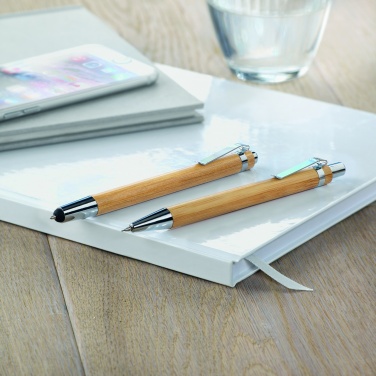 Logotrade corporate gift image of: Bamboo pen and pencil set