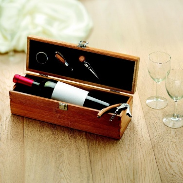 Logotrade corporate gift image of: Wine set in bamboo box