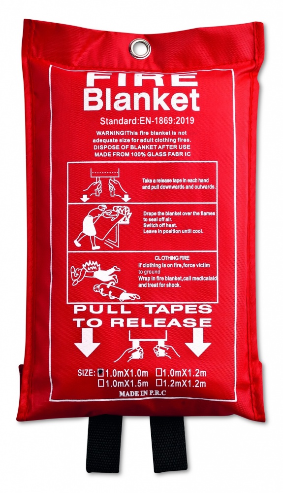 Logo trade promotional item photo of: Fire blanket in pouch 100x95cm