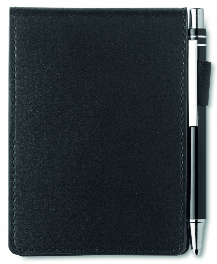 Logo trade promotional giveaway photo of: A7 notepad in PU pouch w/pen