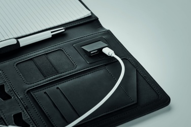 Logo trade business gifts image of: A5 folder with power bank