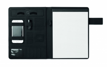 Logo trade promotional giveaways image of: A4 folder with power bank