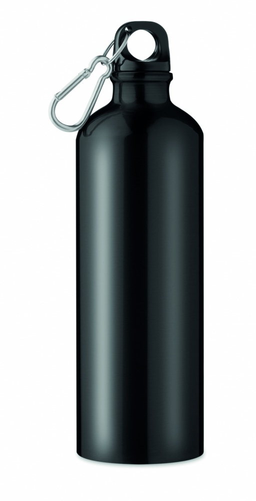 Logo trade promotional gifts image of: Single-walled 750 ml aluminum bottle with a carabiner and customizable printing