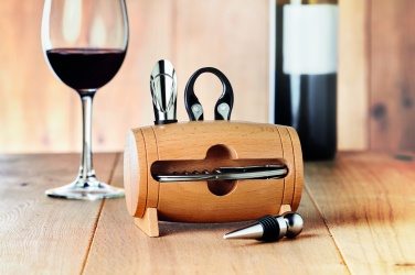 Logotrade promotional products photo of: 4 pcs wine set in wooden stand
