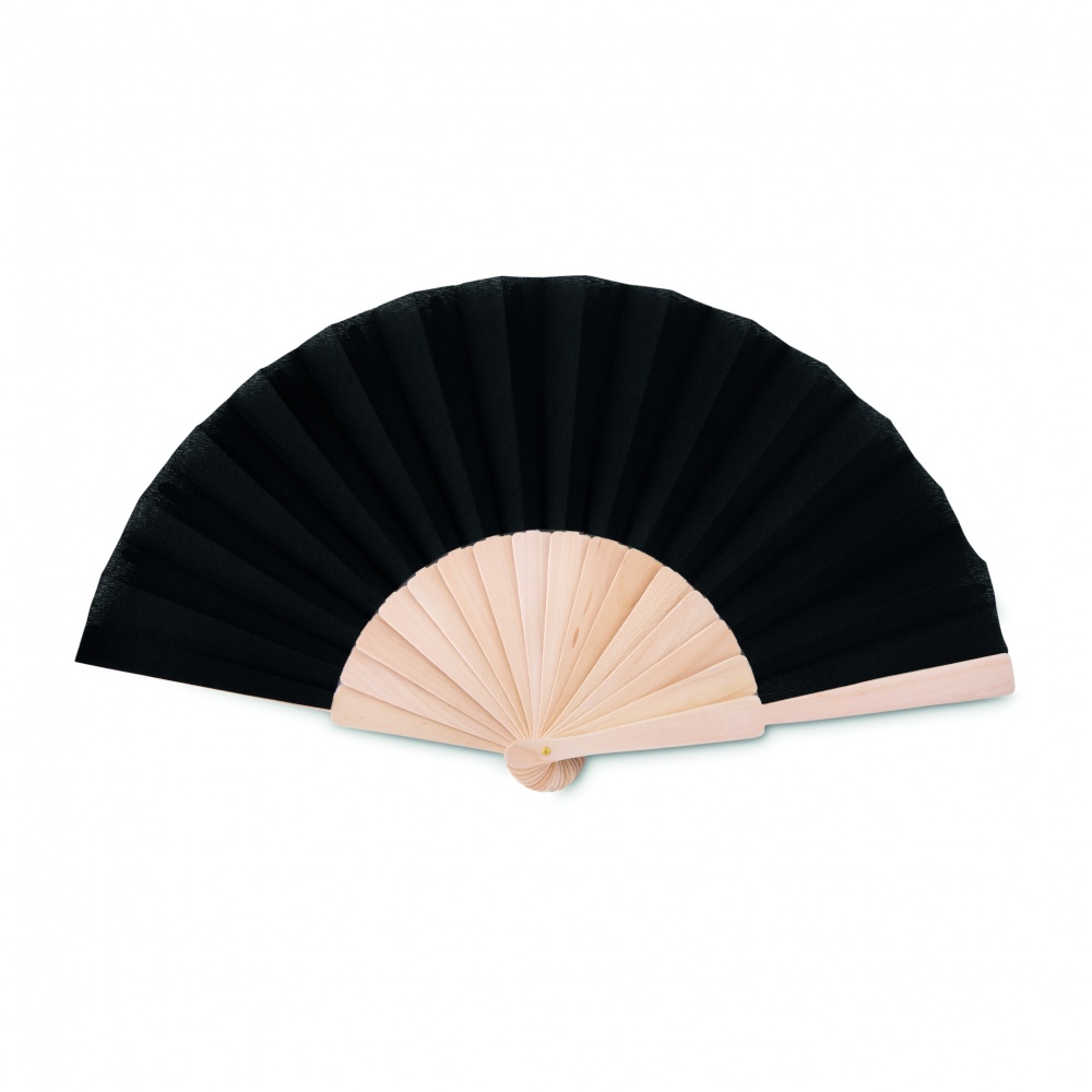 Logo trade promotional giveaways image of: Manual hand fan wood