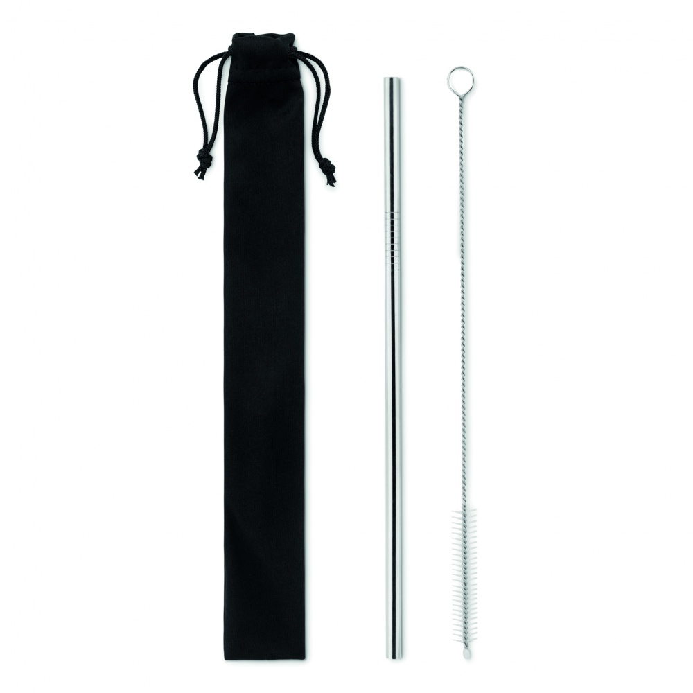 Logotrade promotional product image of: SS straw and brush in pouch