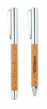 Logotrade promotional giveaways photo of: Metal Ball pen set in cork box