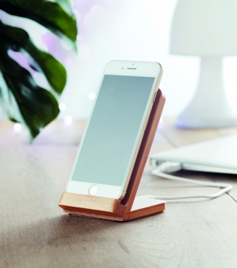 Logo trade advertising products picture of: Bamboo wireless charge stand 5W WIRESTAND