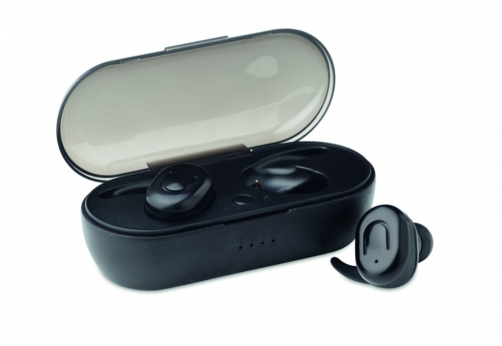 Logo trade promotional merchandise picture of: TWS earbuds with charging box