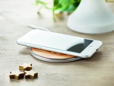 Logotrade promotional gift picture of: Bamboo wireless charger 10W DESPAD