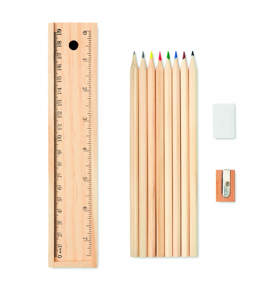 Logo trade promotional product photo of: Stationery set in wooden box