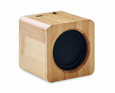 Logo trade business gifts image of: Bamboo wireless speaker