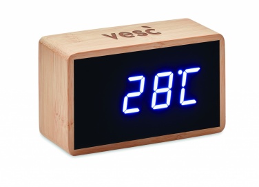 Logotrade promotional gift image of: LED alarm clock bamboo casing Düsseldorf