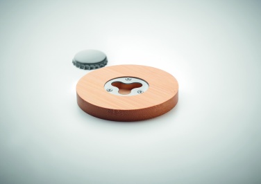 Logo trade corporate gift photo of: Bamboo bottle opener/ coaster DAKAI