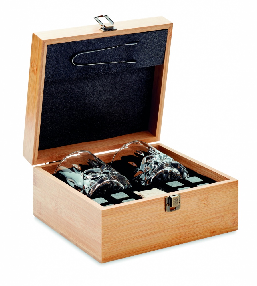 Logotrade promotional gift image of: Whisky set in bamboo box
