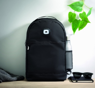 Logo trade corporate gifts image of: Backpack in RPET & COB light