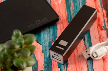 Logo trade promotional gifts image of: Metal power bank PORT HOPE 2200mAh