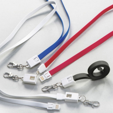 Logo trade promotional gifts image of: Lanyard with usb cable LE PORT