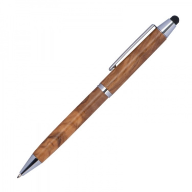 Logo trade corporate gifts image of: Wooden ballpen with touch function ERFURT