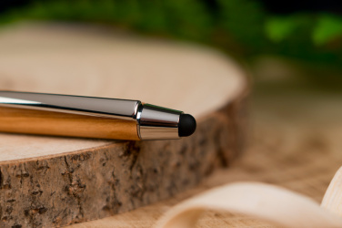 Logotrade promotional gift picture of: Wooden ballpen with touch function ERFURT