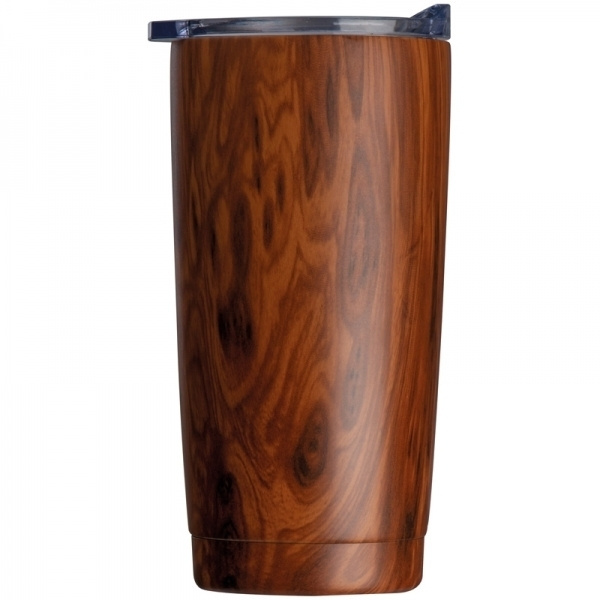 Logo trade promotional items picture of: Stainless steel mug with wooden look COSTA RICA 550 ml