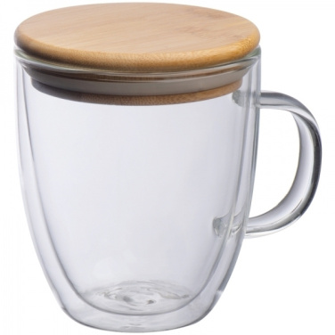 Logo trade advertising products picture of: Double-walled glass cup GERTHE 350 ml