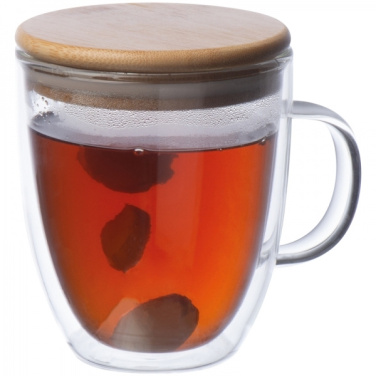 Logotrade promotional product picture of: Double-walled glass cup GERTHE 350 ml