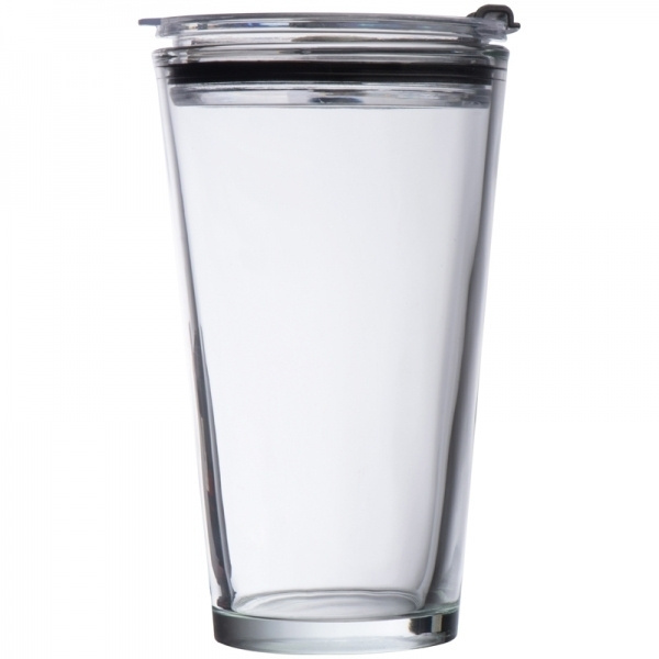 Logo trade corporate gifts picture of: Glass mug with lid WATTENSCHEID 400 ml
