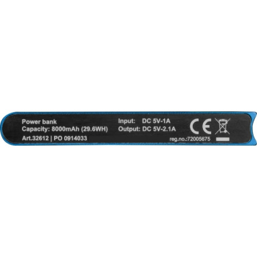 Logo trade advertising product photo of: Power bank 8 000 mAh WOLFSBERG