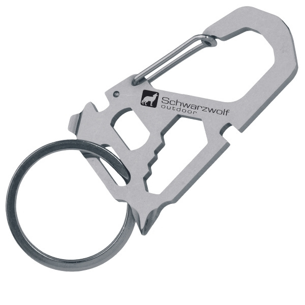 Logo trade promotional gifts picture of: Multifunctional keychain ANTISANA Schwarzwolf