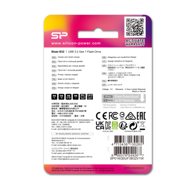 Logotrade promotional giveaway image of: PENDRIVE SILICON POWER B32 3.2