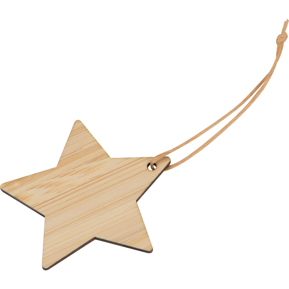 Logo trade promotional items image of: Bamboo star pendant FOGGIA