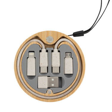 Logotrade advertising product image of: 4in1 cable in wooden case, LH-ZM01