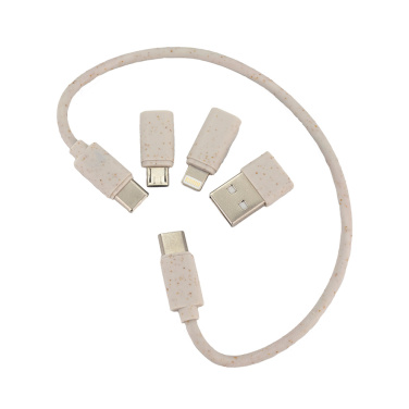 Logo trade promotional giveaways image of: 4in1 cable in wooden case, LH-ZM01