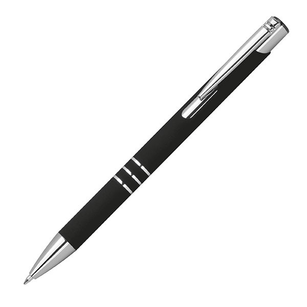 Logo trade promotional giveaways image of: Semi gel pen soft touch DUNMORE