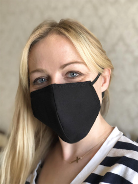 Logo trade promotional item photo of: BLACK-BLACK cotton face mask 140116500