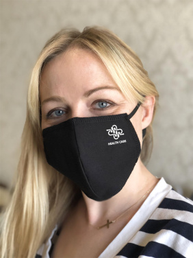 Logo trade corporate gift photo of: BLACK-BLACK cotton face mask 140116500