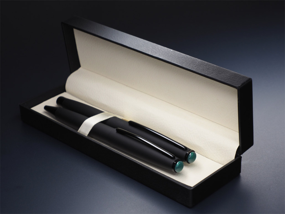 Logo trade promotional giveaways image of: Agate stone Pen set 1289036