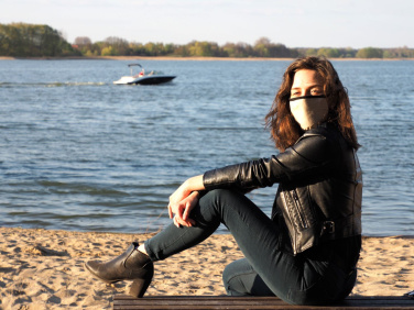 Logo trade promotional gift photo of: MARS cotton mask (size M) 1379165