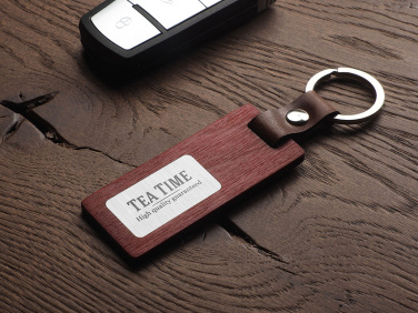 Logo trade promotional merchandise photo of: Wooden keyring 1853121