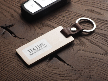 Logo trade promotional giveaways image of: Wooden keyring 1853121