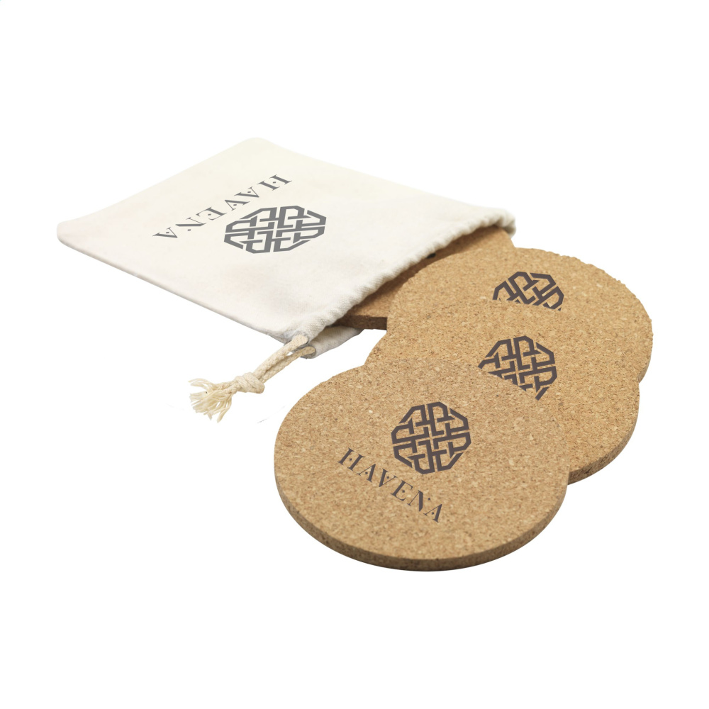 Logo trade promotional giveaways picture of: Cork Coaster Set